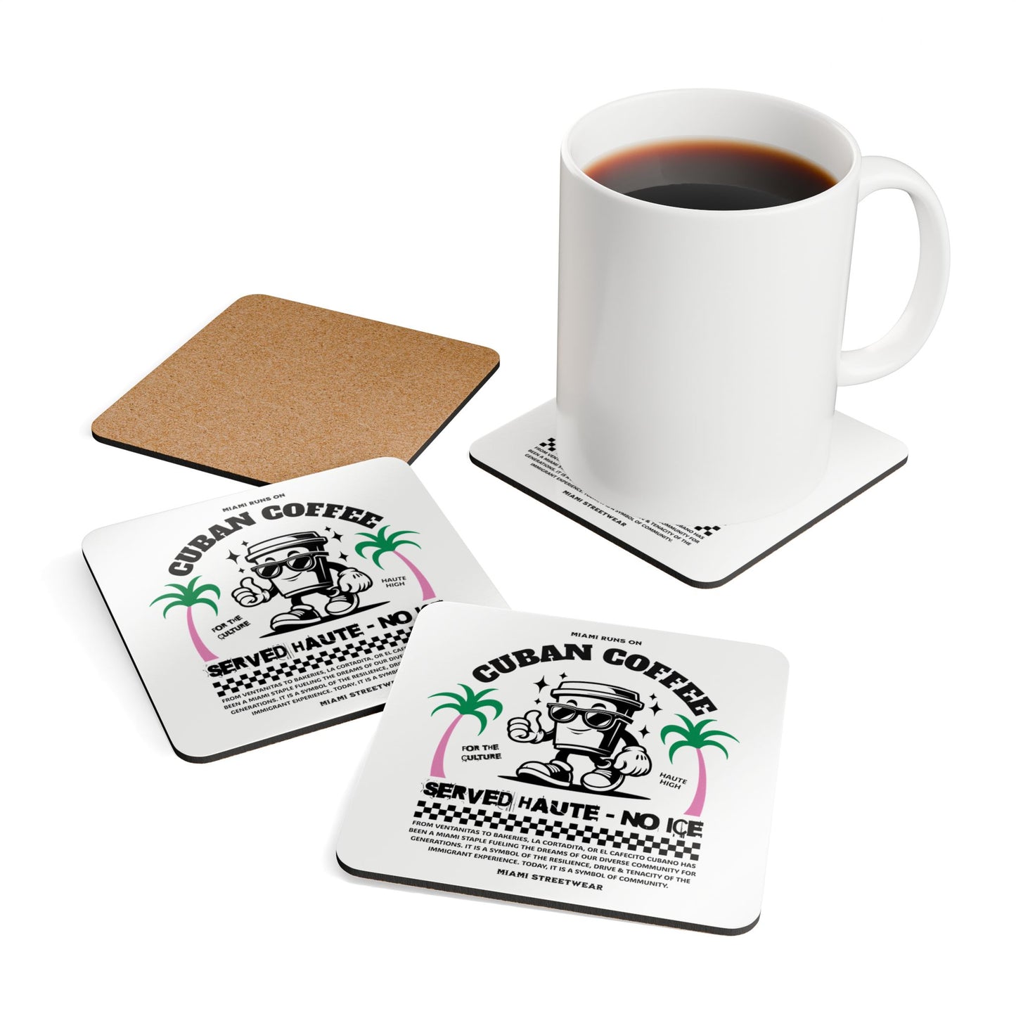Cuban Coffee Cork Coaster Set - Serve Haute No Ice