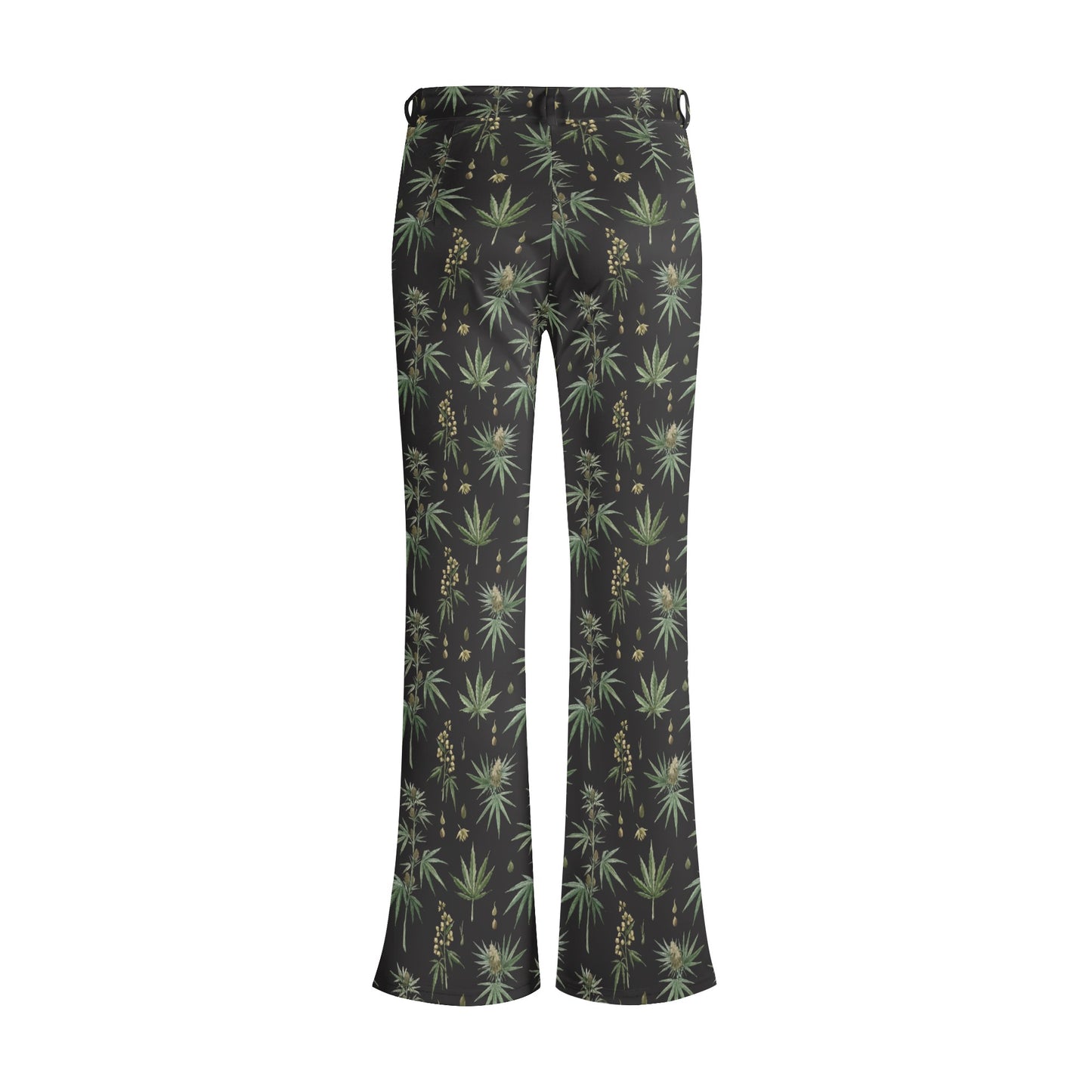 Womens Canna Garden Print Elegant Flare Pants