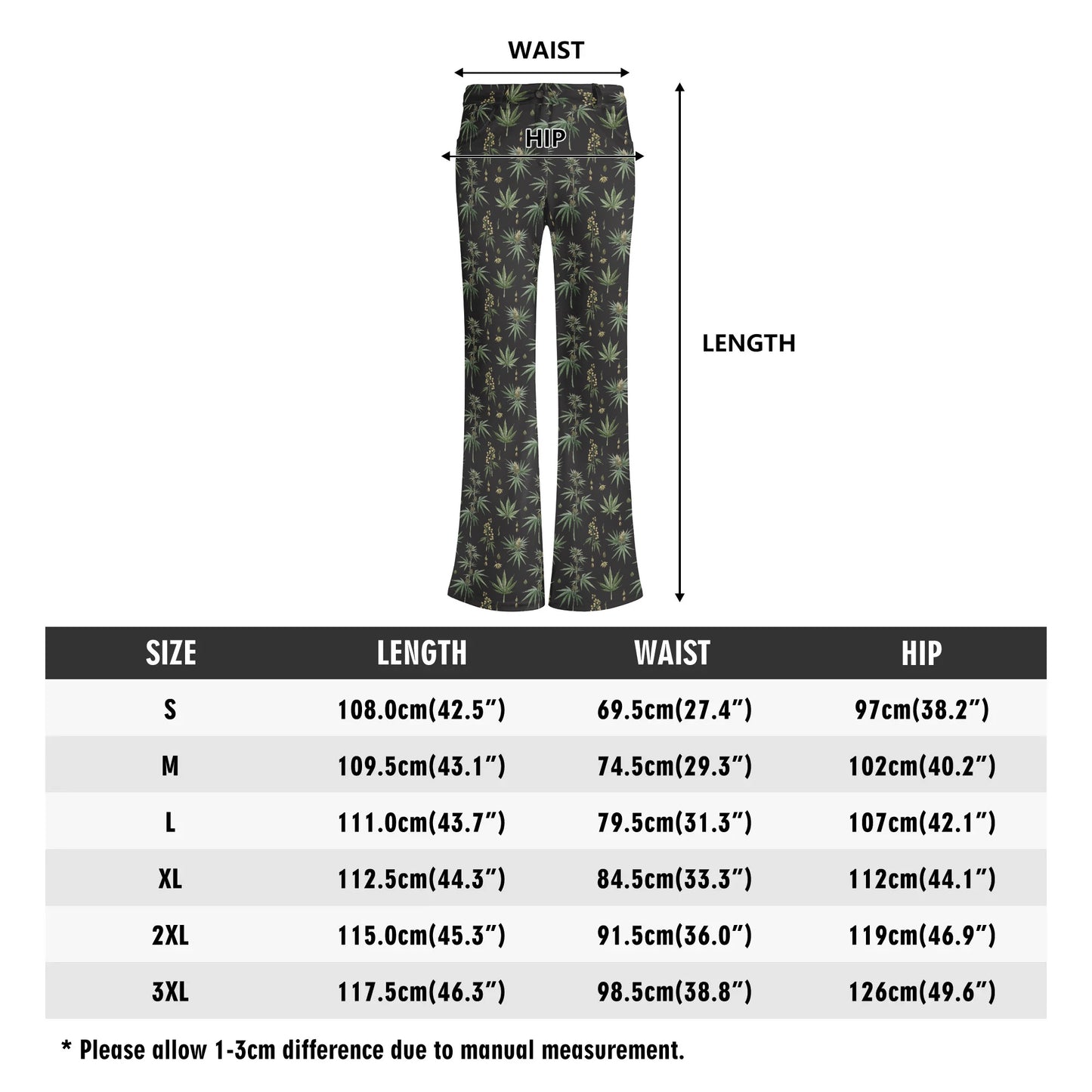 Womens Canna Garden Print Elegant Flare Pants