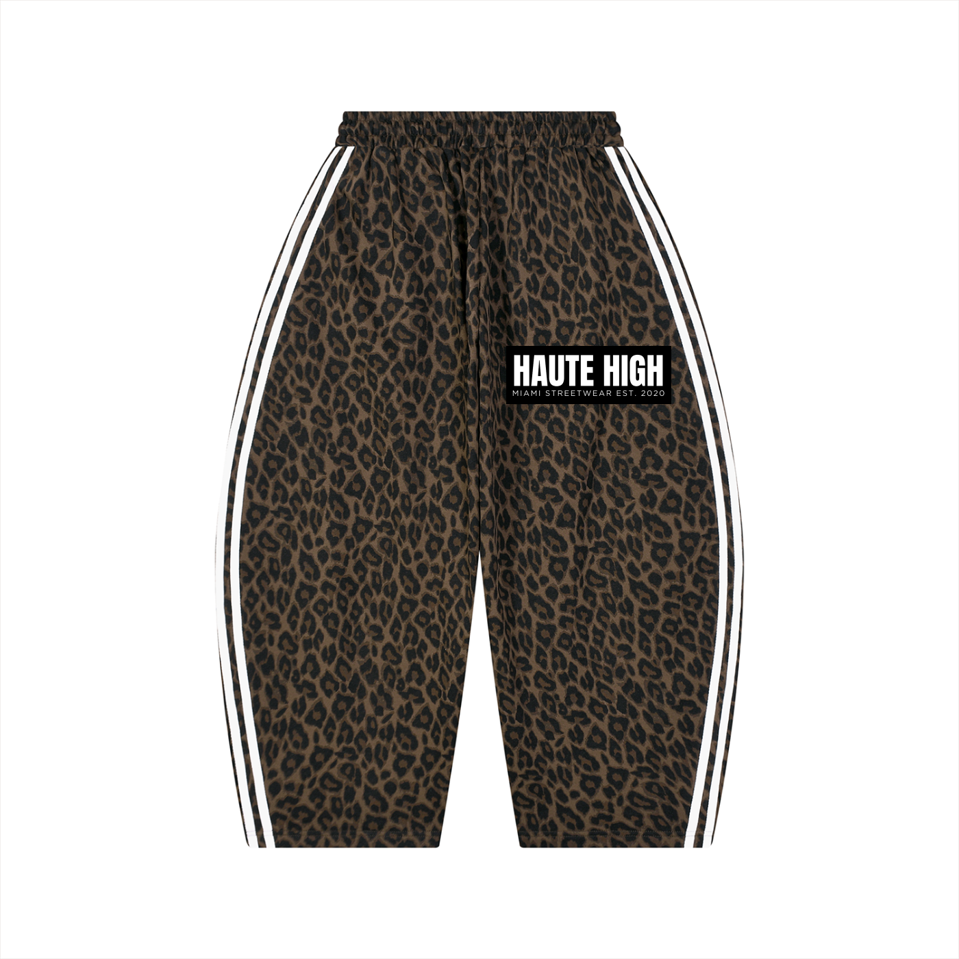 SOVEREIGN Unisex Leopard Barrel Leg Sweatpants
