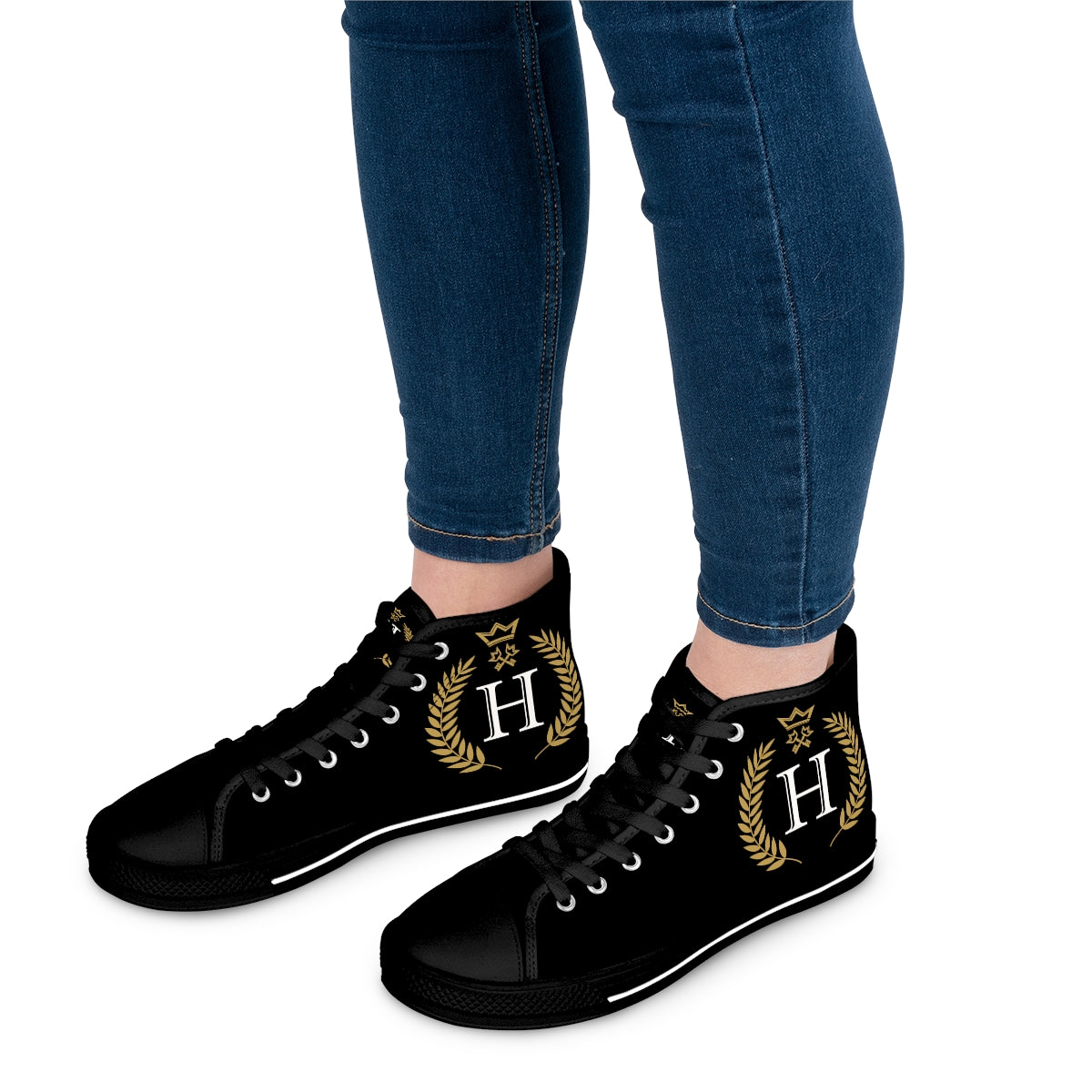Black Women's High Top Sneakers