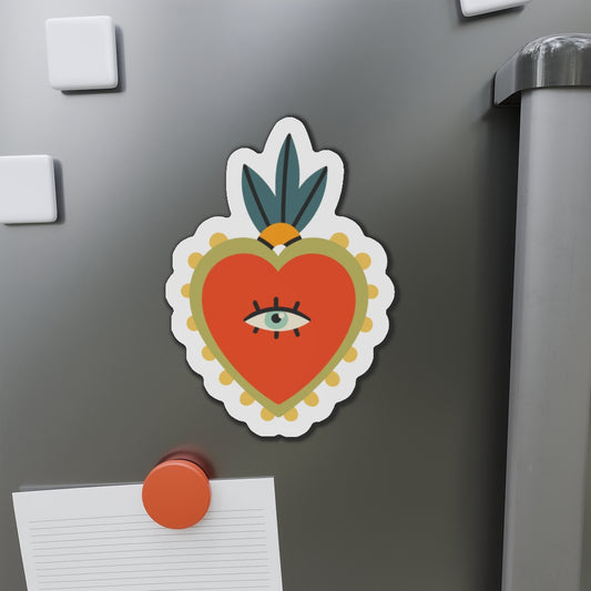 Royal Burning Heart Kiss-Cut Magnets