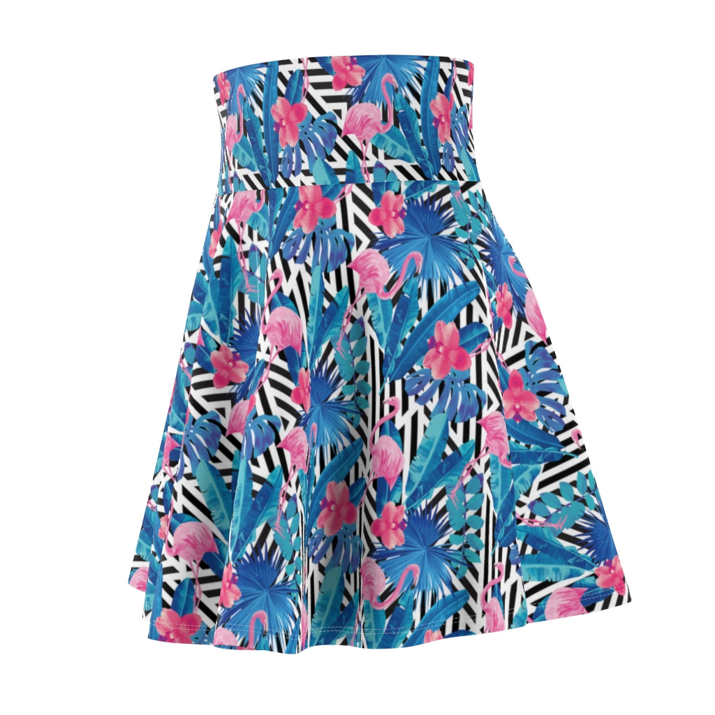 Miami Flamboyance High Waisted Skater Skirt
