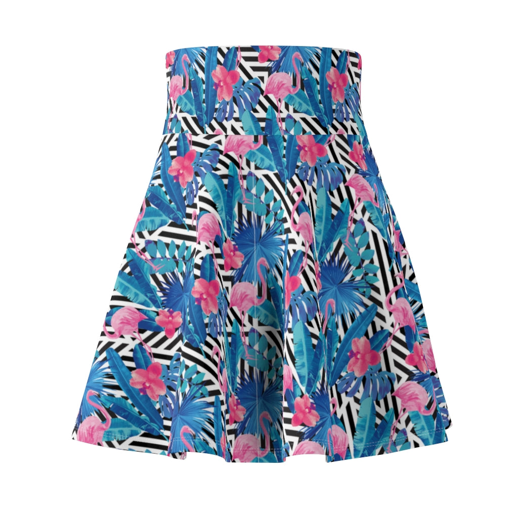 Miami Flamboyance High Waisted Skater Skirt