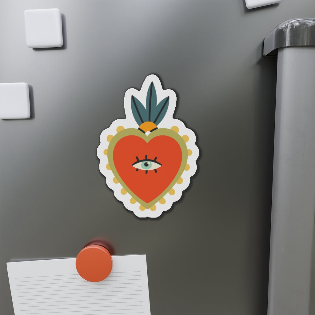 Royal Burning Heart Kiss-Cut Magnets