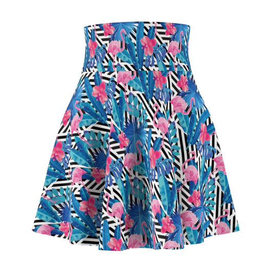 Miami Flamboyance High Waisted Skater Skirt