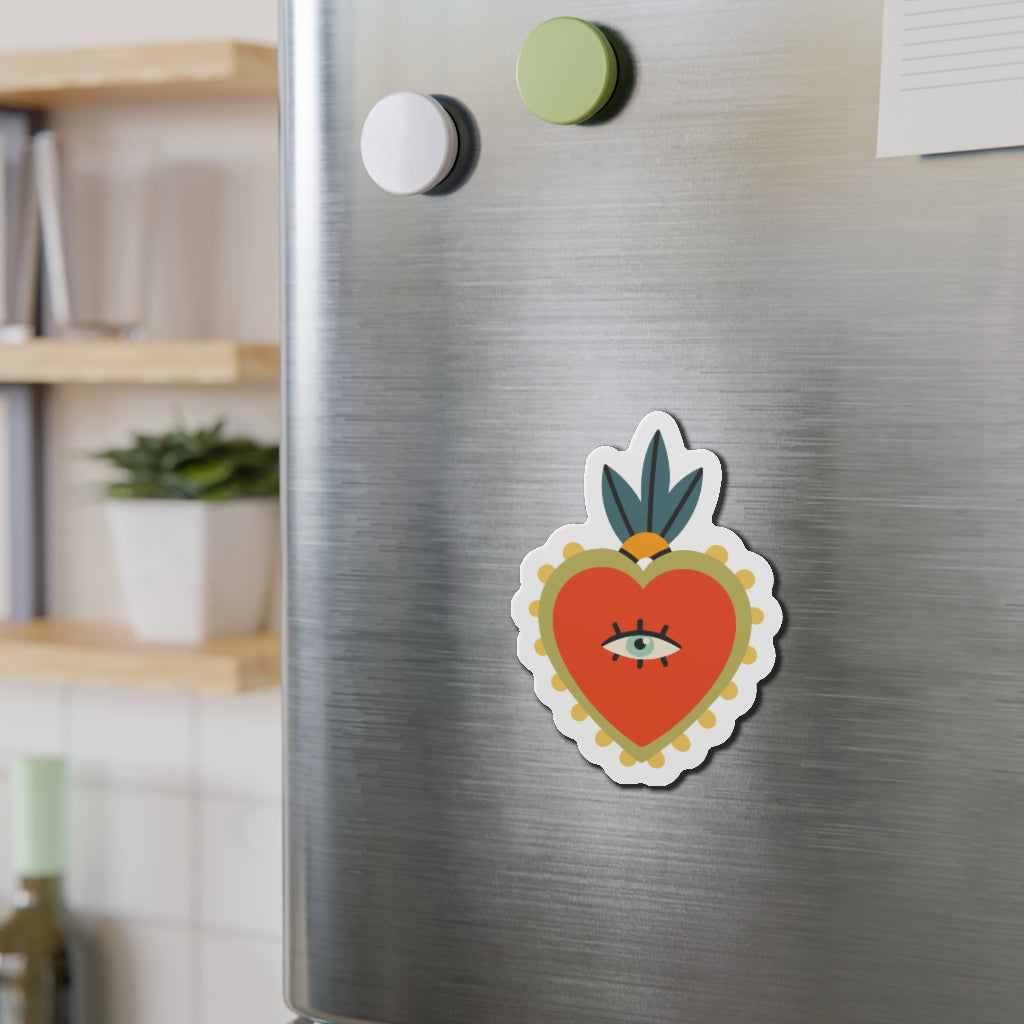 Royal Burning Heart Kiss-Cut Magnets