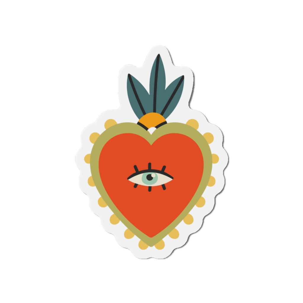 Royal Burning Heart Kiss-Cut Magnets