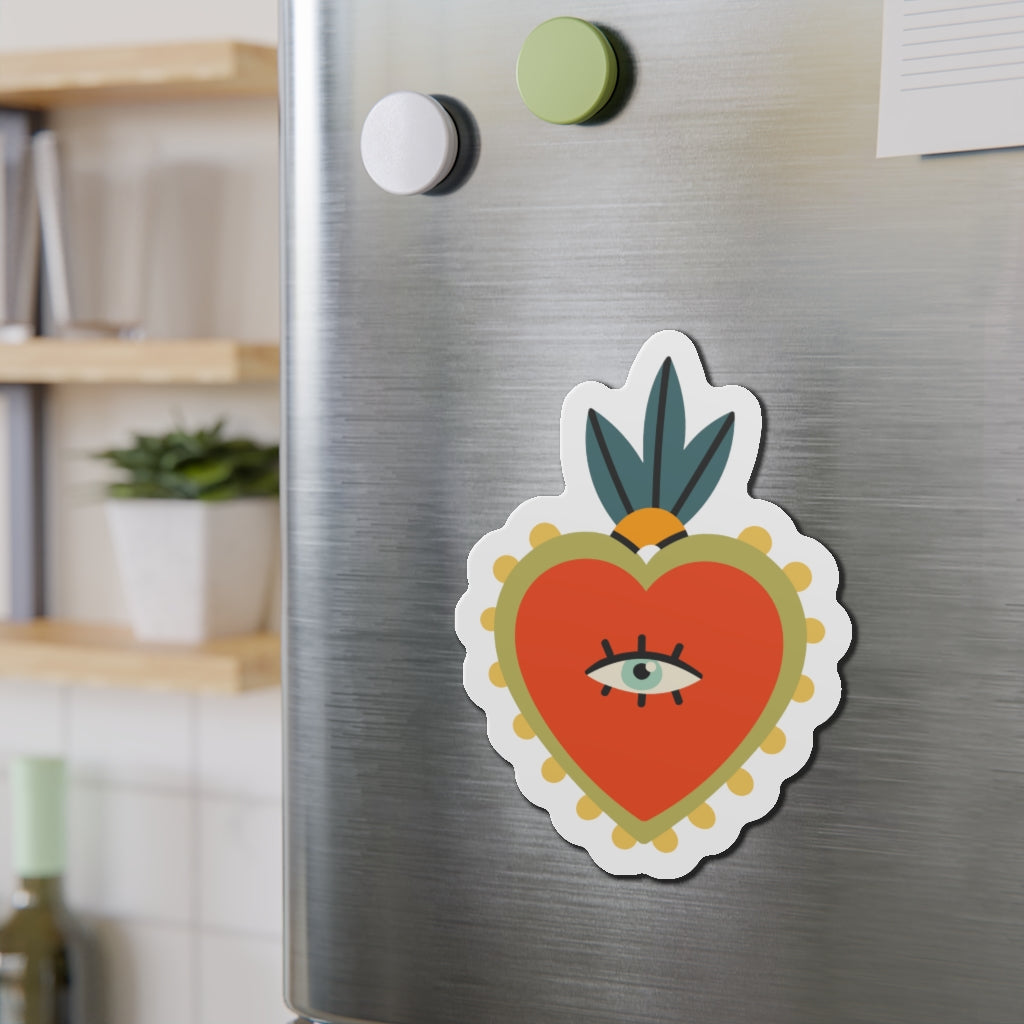 Royal Burning Heart Kiss-Cut Magnets