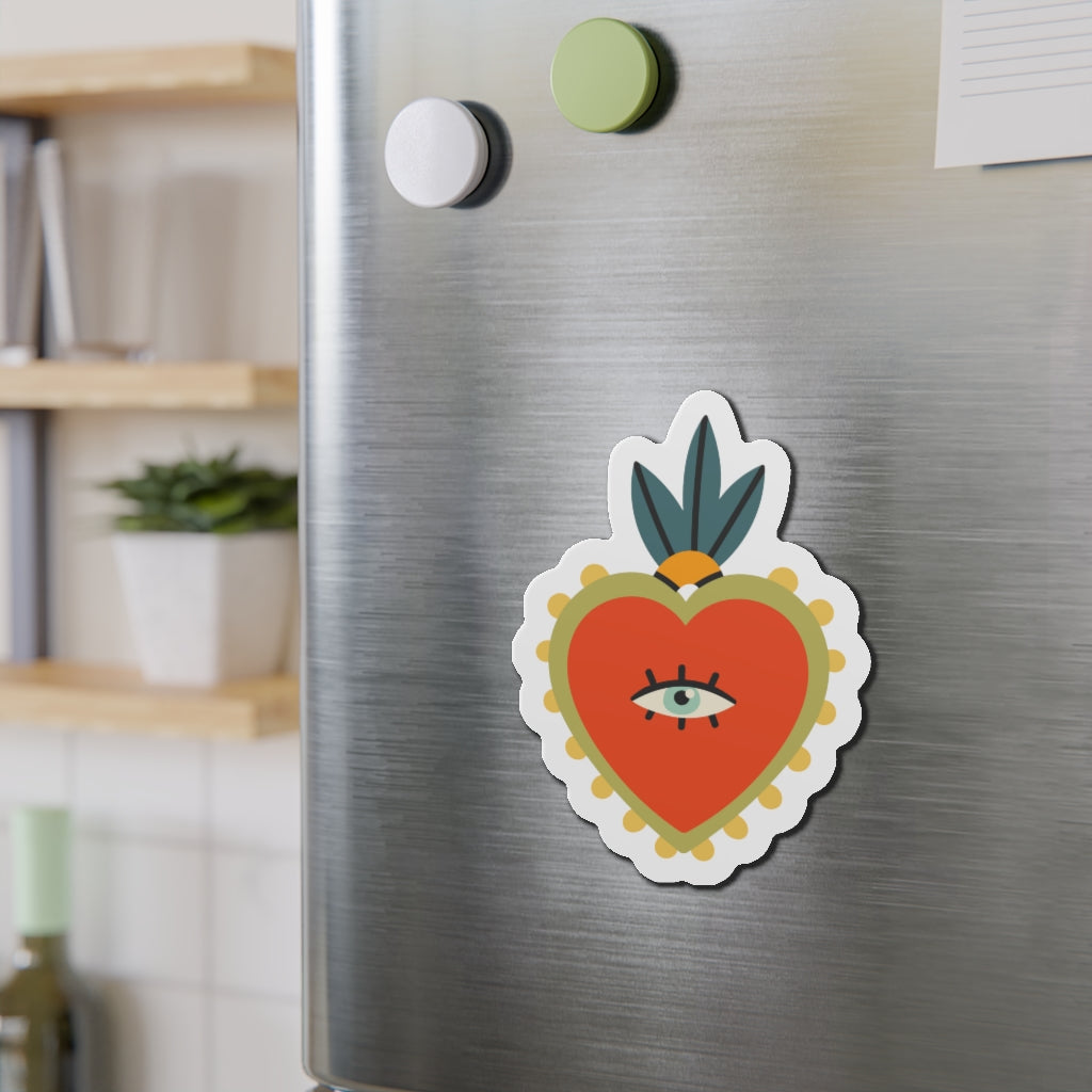 Royal Burning Heart Kiss-Cut Magnets