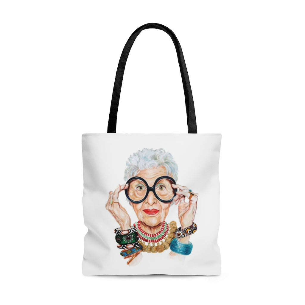 IRIS APFEL White Tote Bag