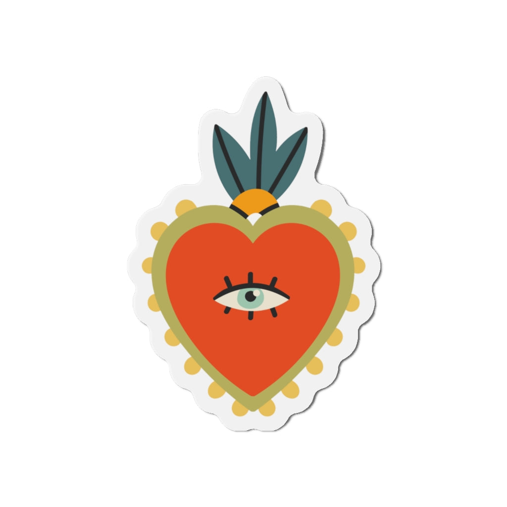 Royal Burning Heart Kiss-Cut Magnets