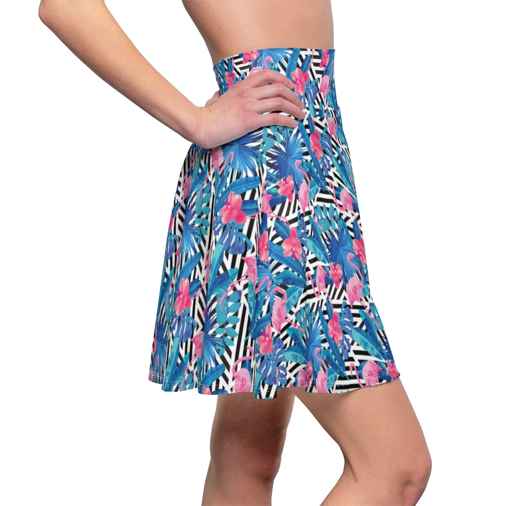 Miami Flamboyance High Waisted Skater Skirt