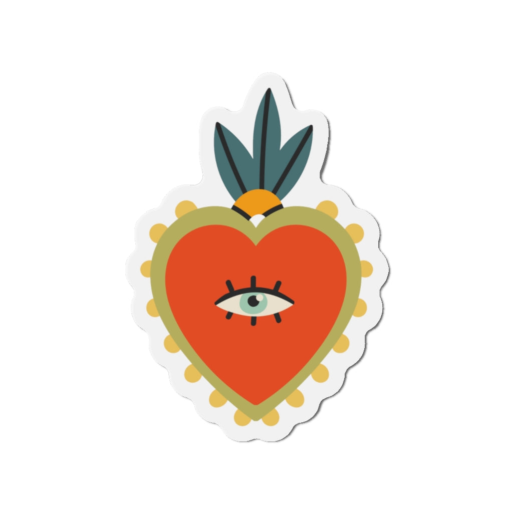 Royal Burning Heart Kiss-Cut Magnets