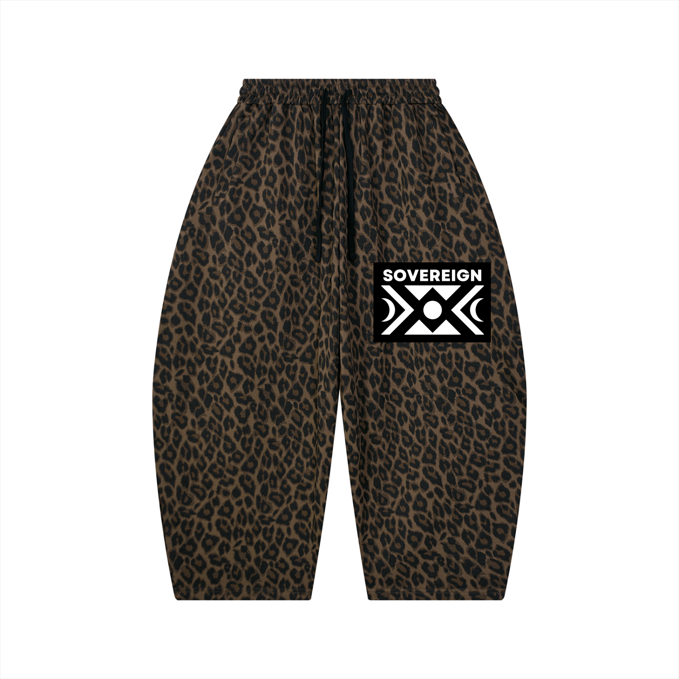 SOVEREIGN Unisex Leopard Barrel Leg Sweatpants