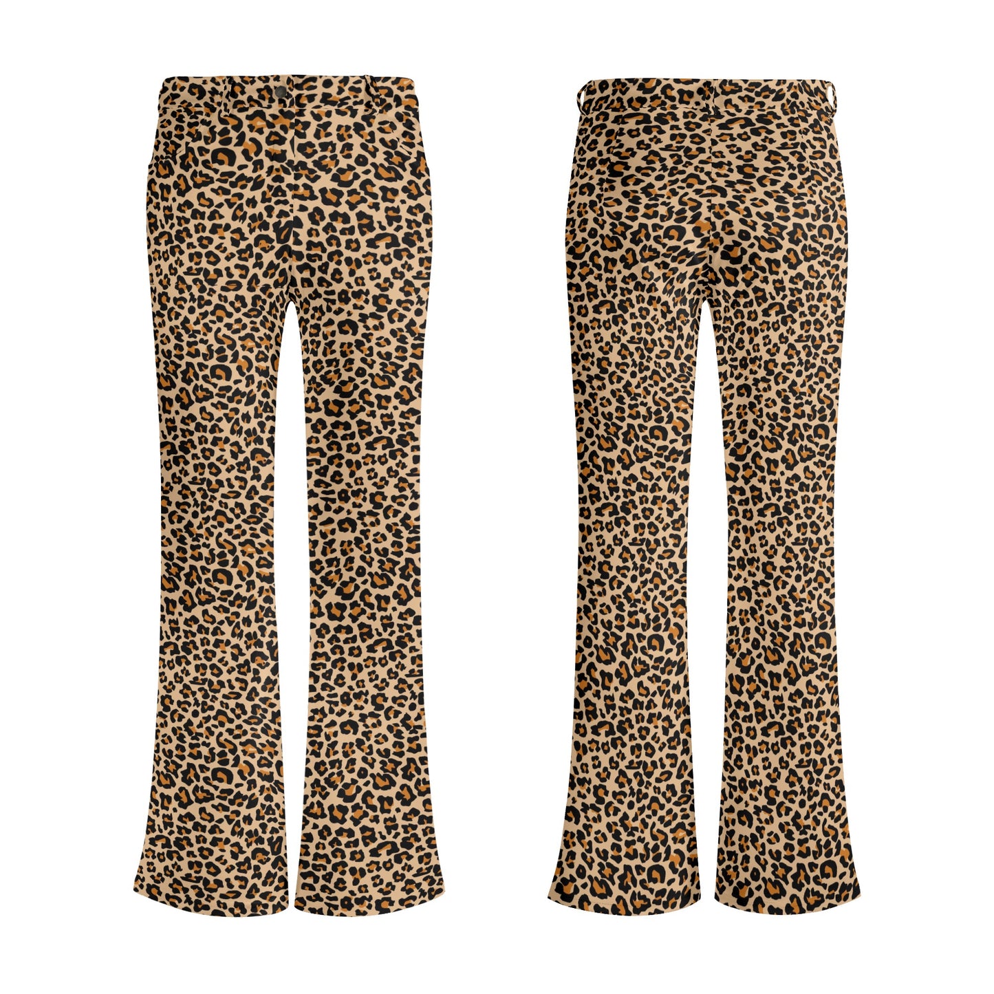 Womens Leopard Print Elegant Flare Pants