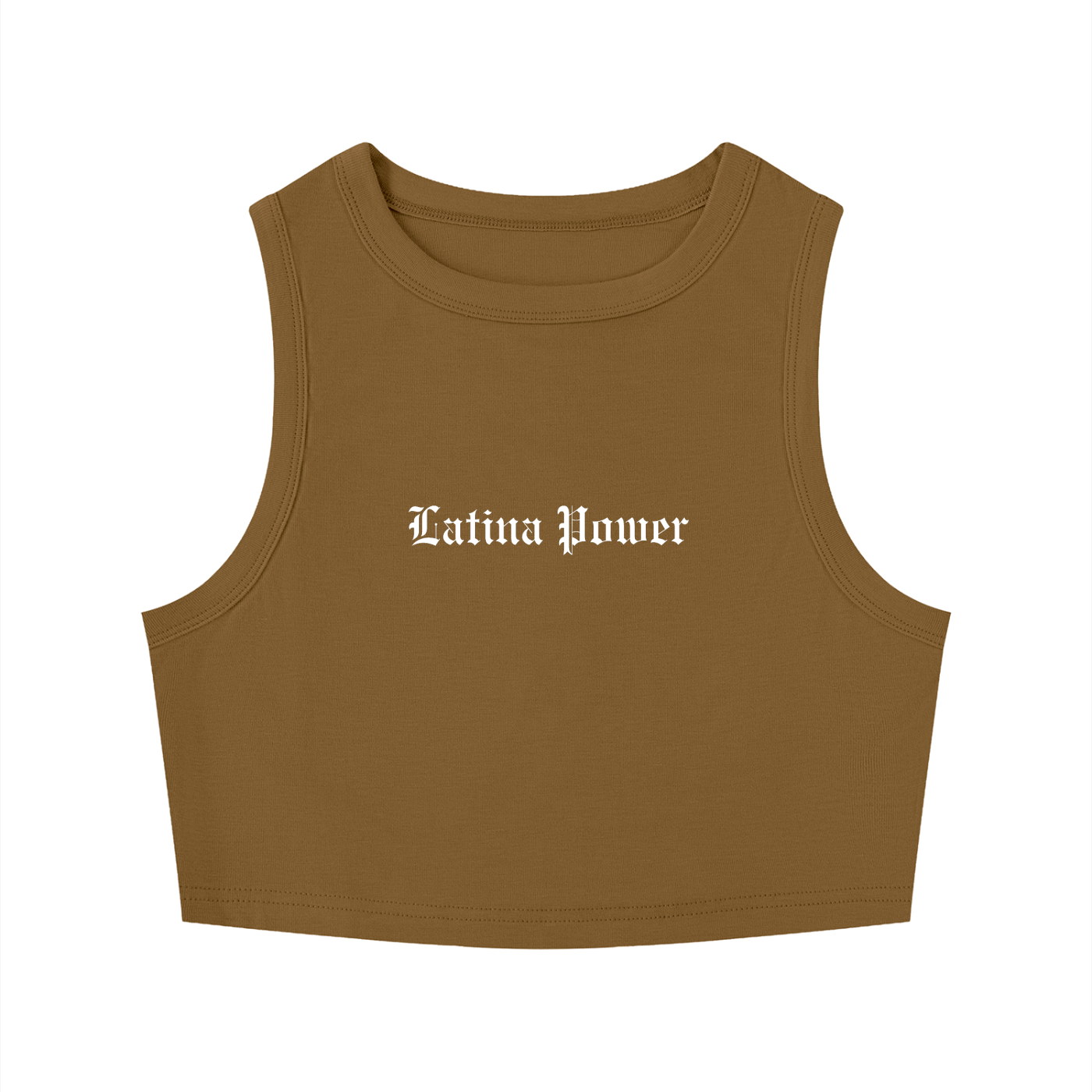 Latina Power Women's Tight Crewneck Crop Tank Top