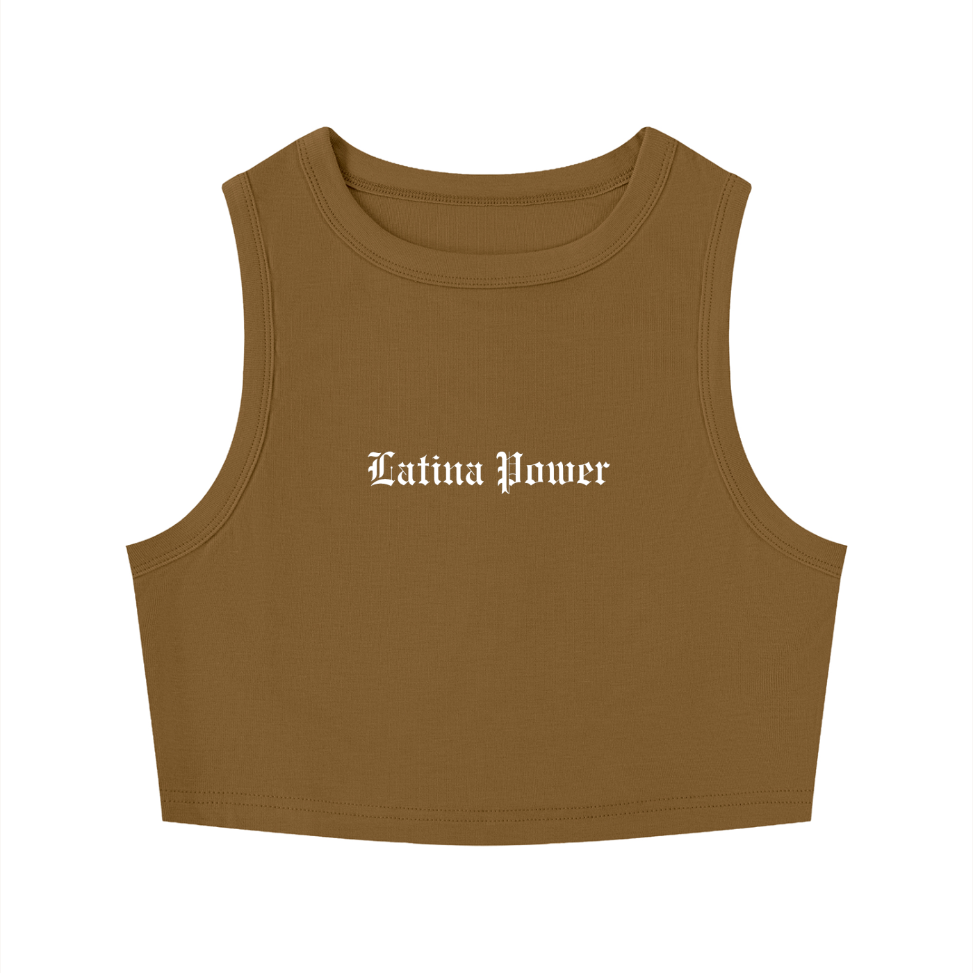 Latina Power Women's Tight Crewneck Crop Tank Top