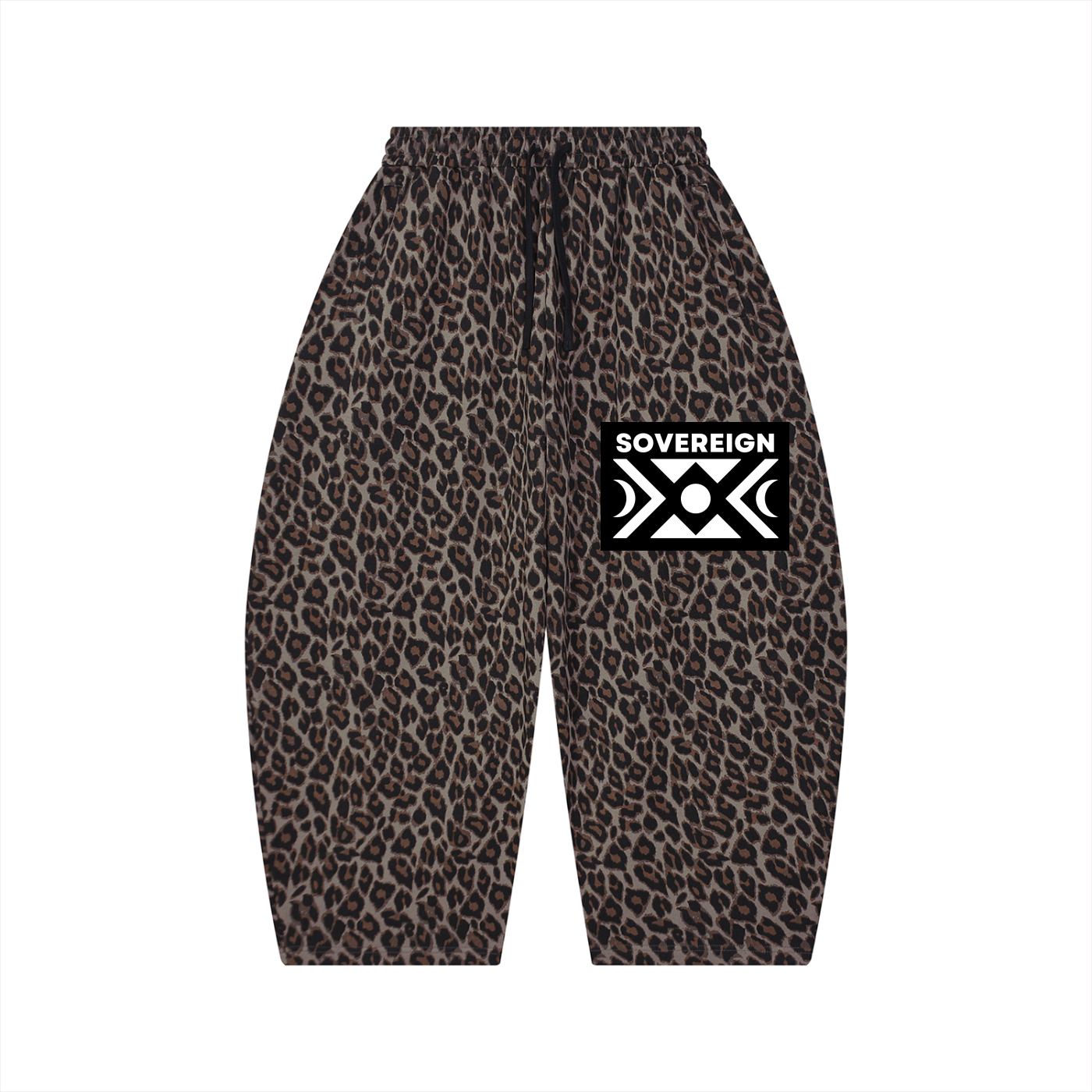 SOVEREIGN Unisex Leopard Barrel Leg Sweatpants