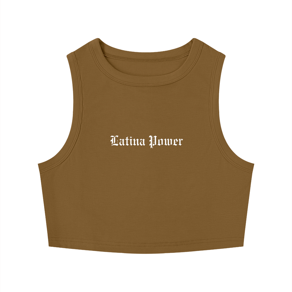 Latina Power Women's Tight Crewneck Crop Tank Top