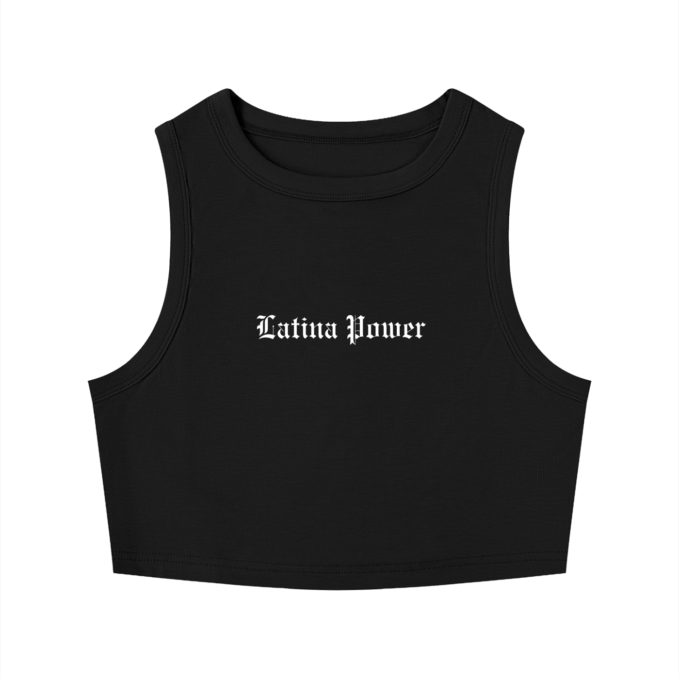 Latina Power Women's Tight Crewneck Crop Tank Top