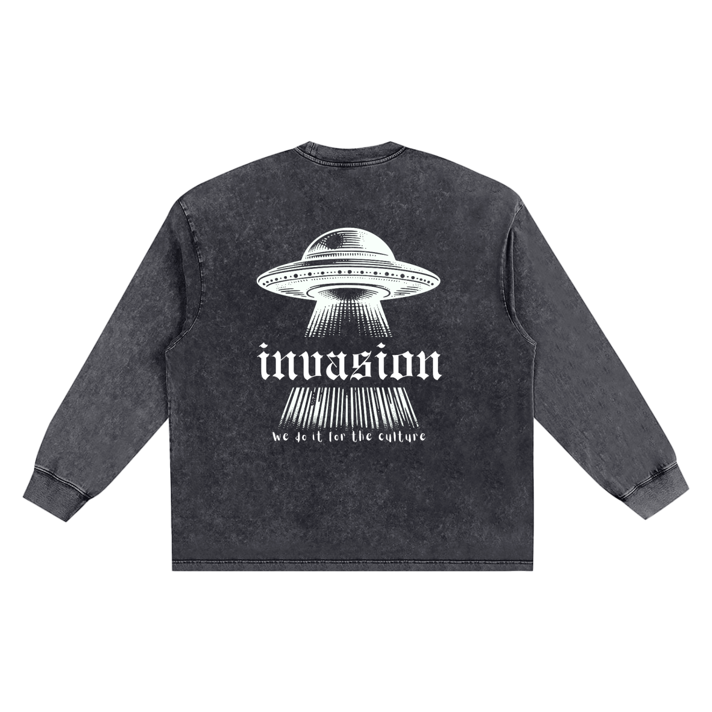 Invasion - Unisex Snow Washed Oversize Long Sleeve T-shirt