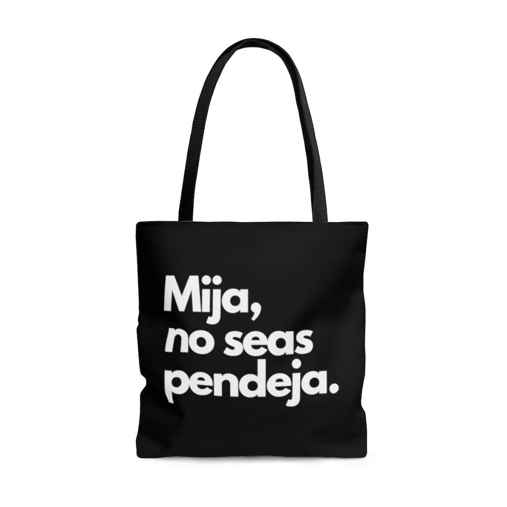 Mija No Seas Pendeja Classic Floral Black Tote Bag